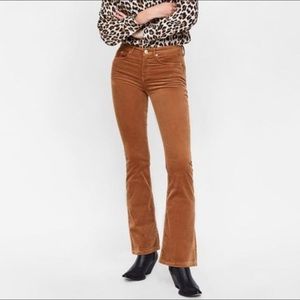 Zara Woman | Corduroy Pants Flare Leg Ribbed